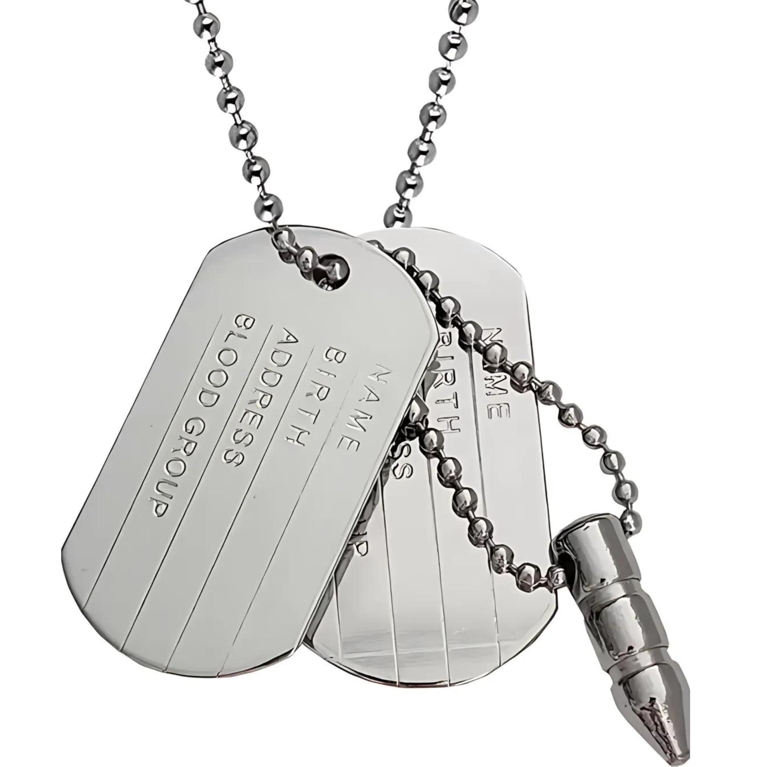 Military Army Name Locket Dog Tag Chain With Plain Dog Tag Silver Zinc And Metal Pendant Necklace Chain For Men And WomenSPn2022393