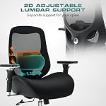 750lbs Grande et grande chaise de bureau avec grand coussin de siège épais pour les personnes lourdes 4D Accoudoirs, support Lombaire réglable pour adultes 8 Heures de travail