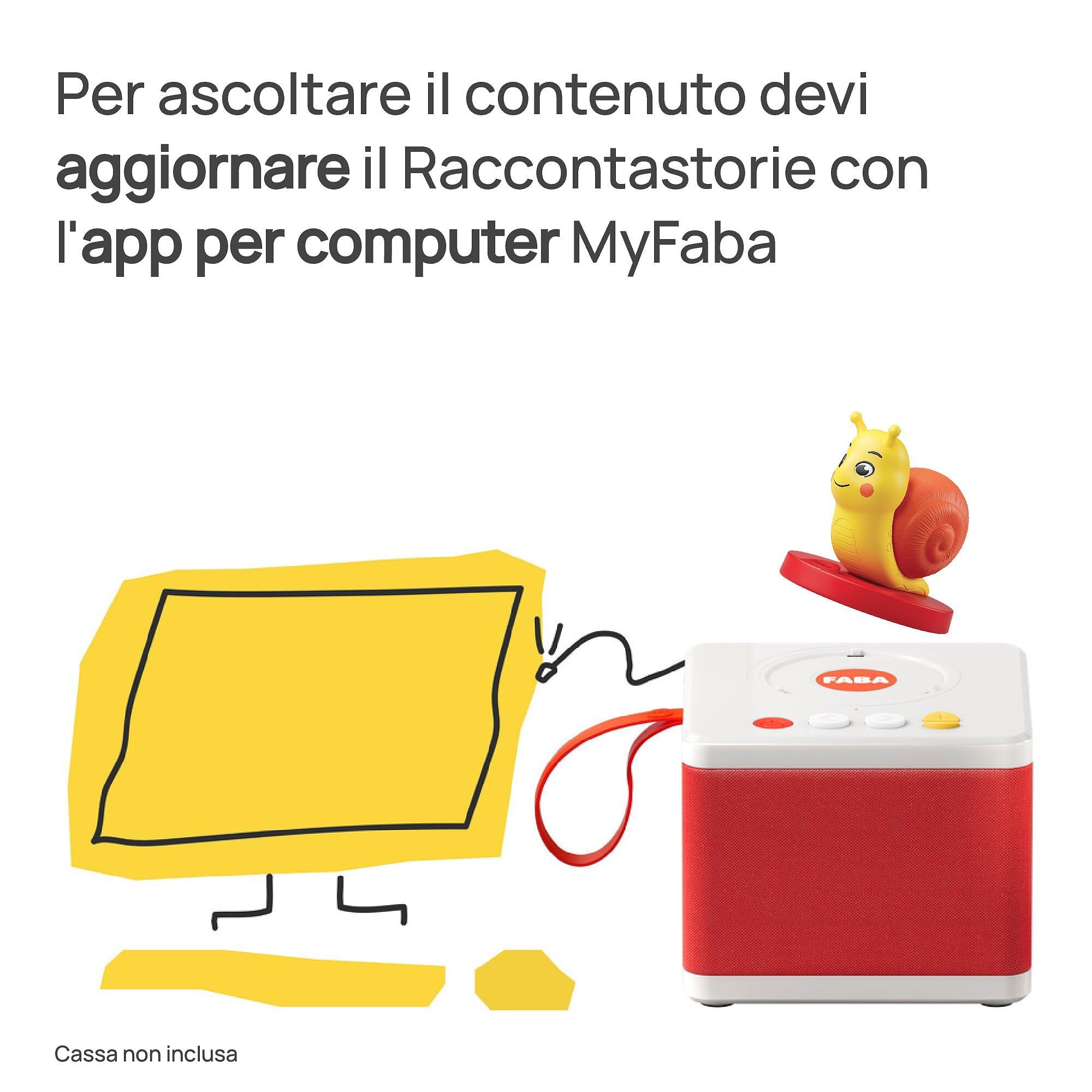 FABA Personaggio Sonoro – Canzoni per piccoli passi – Musiche, canzoni e suoni per bambini e bambine 0-3 anni - Ascoltabile con il Raccontastorie e FABA+, gioco educativo versione italiana