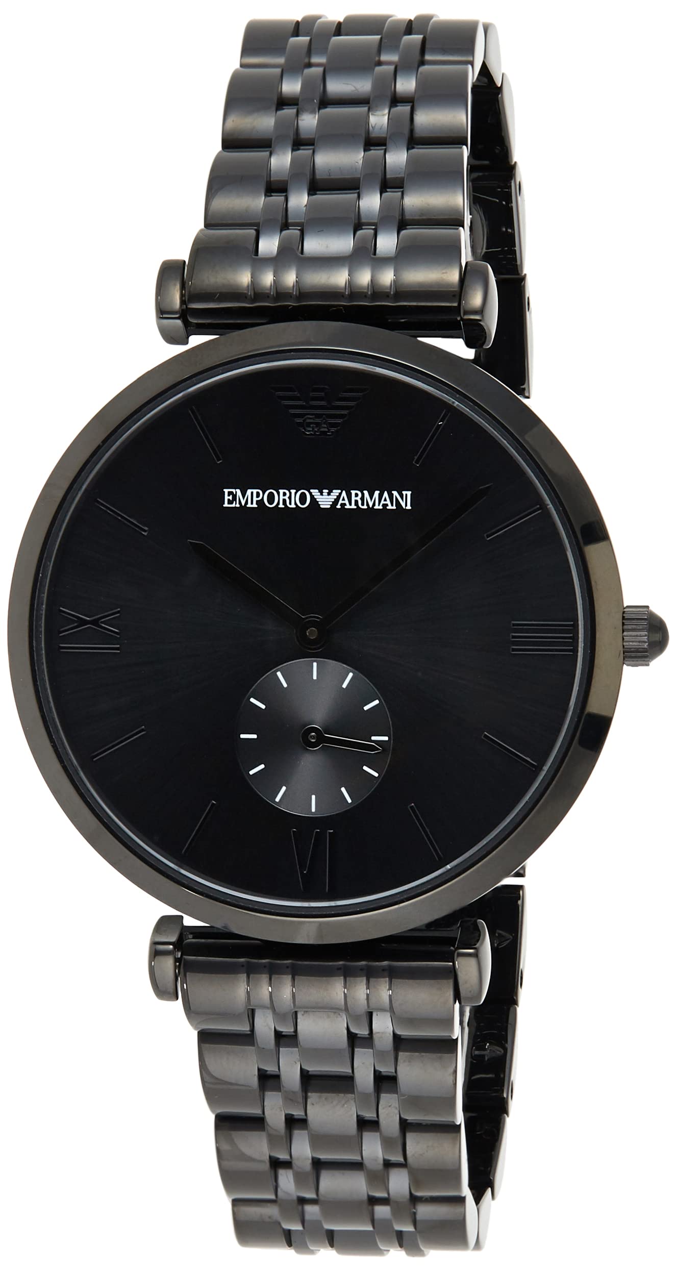 Emporio Armani Montre Trois Aiguilles en Acier Inoxydable Ton Sur Ton pour Homme , AR11299
