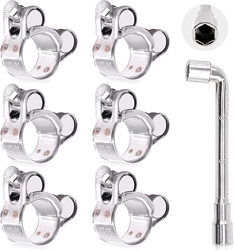 Miniatura 9 de Hilitchi Abrazadera de perno en T de acero inoxidable 304 Abrazaderas de manguera de tubo de tubo en T resistentes (4 unidades, 1.732-1.850 in)