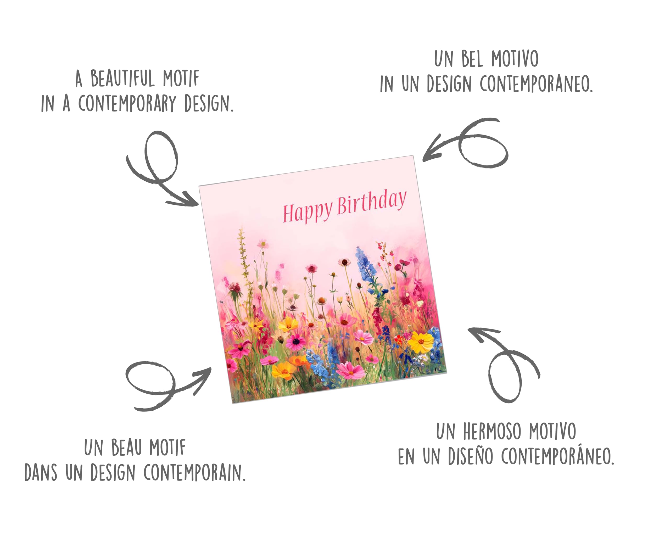 Biglietto Di Auguri Premium Quadrato Con Farfalle E Fiori - Design Elegante Per Compleanni E Occasioni Speciali - Foto 7