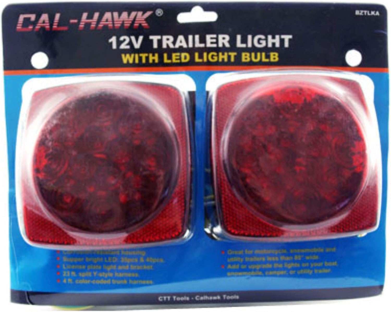 Cal Hawk Tools BZTLKA 12V Trailer Light with LED Light Bulb