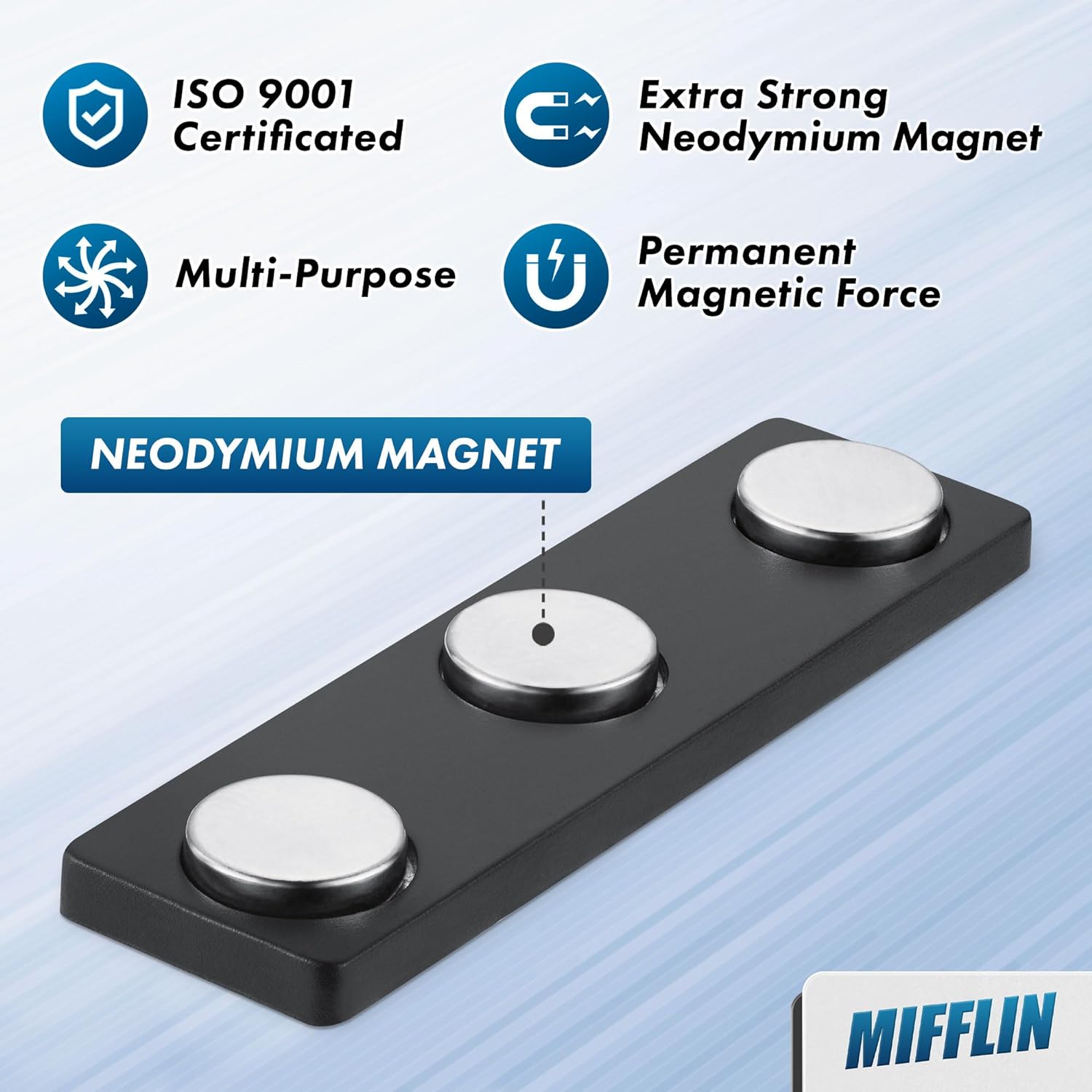 Mifflin-USA - Blank Name Tags with Magnetic Backing - 10 Pack, 1” x 3” - ID Badge Holders with 3 Strong Neodymium Magnets - Customizable & Reusable Badges with Round Corners - Image 5