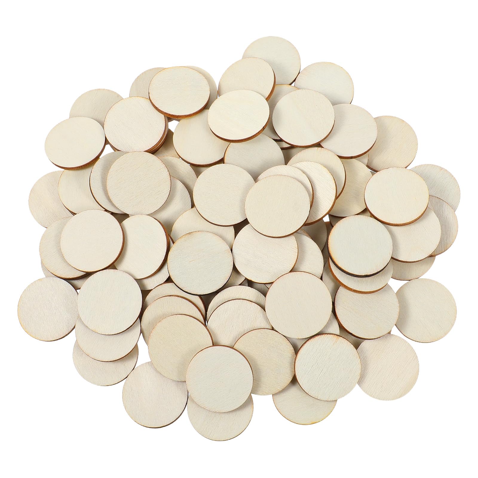 100pcs 1 Inch Unfinished Wooden Circles Discs for Crafts Wood Circles for Crafts Wood Disc Ornaments Slices for DIY Art Craft Supplies Decorations