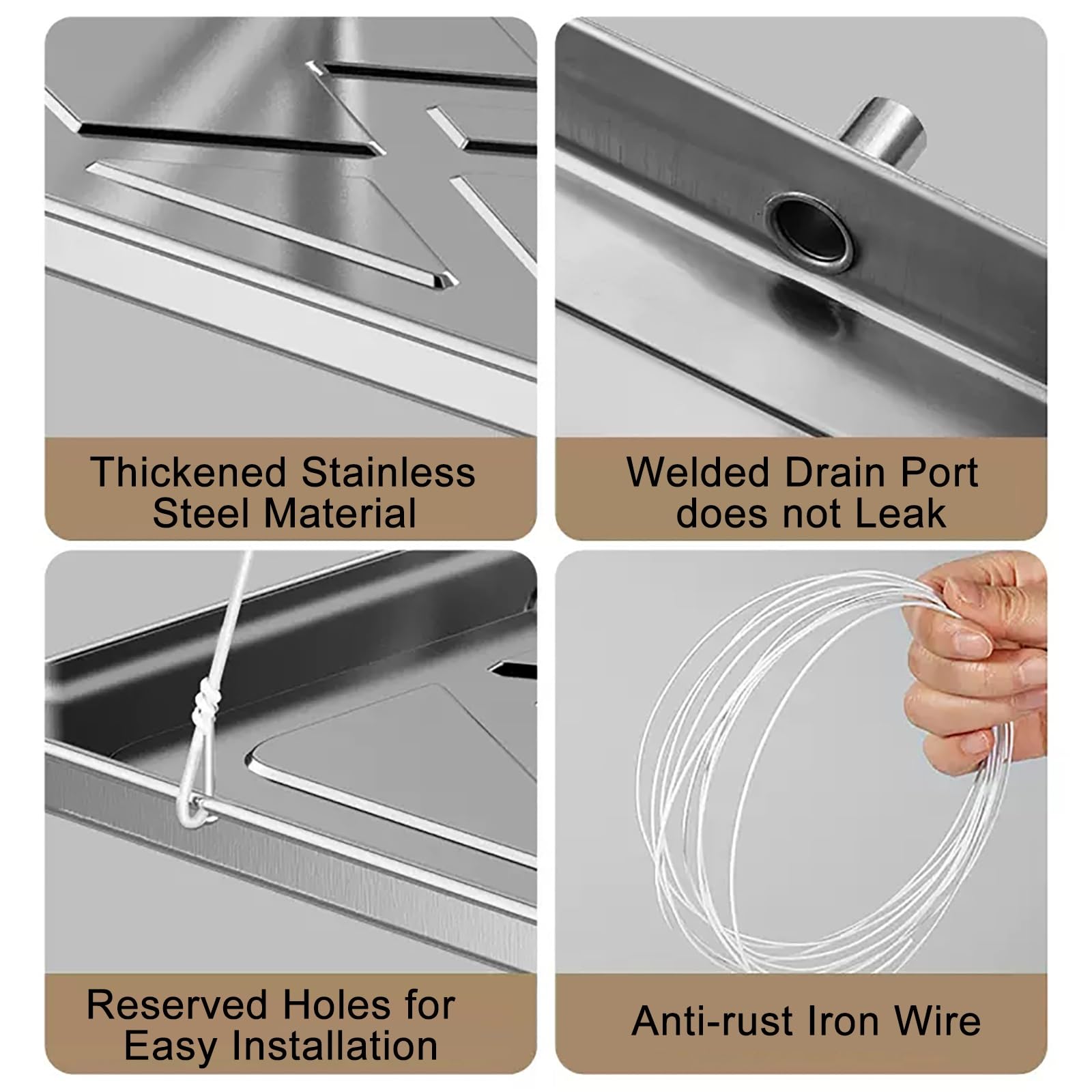 Edelstahl Kondensat-Ablaufwanne Für Klimaanlagen 80x30cm - Wasserschutz Für Innen & Außen