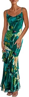 PRETTYGARDEN Maxi Dresses for Women 2026 Summer Tiered Floral Beach Sundress Spaghetti Strap Spring