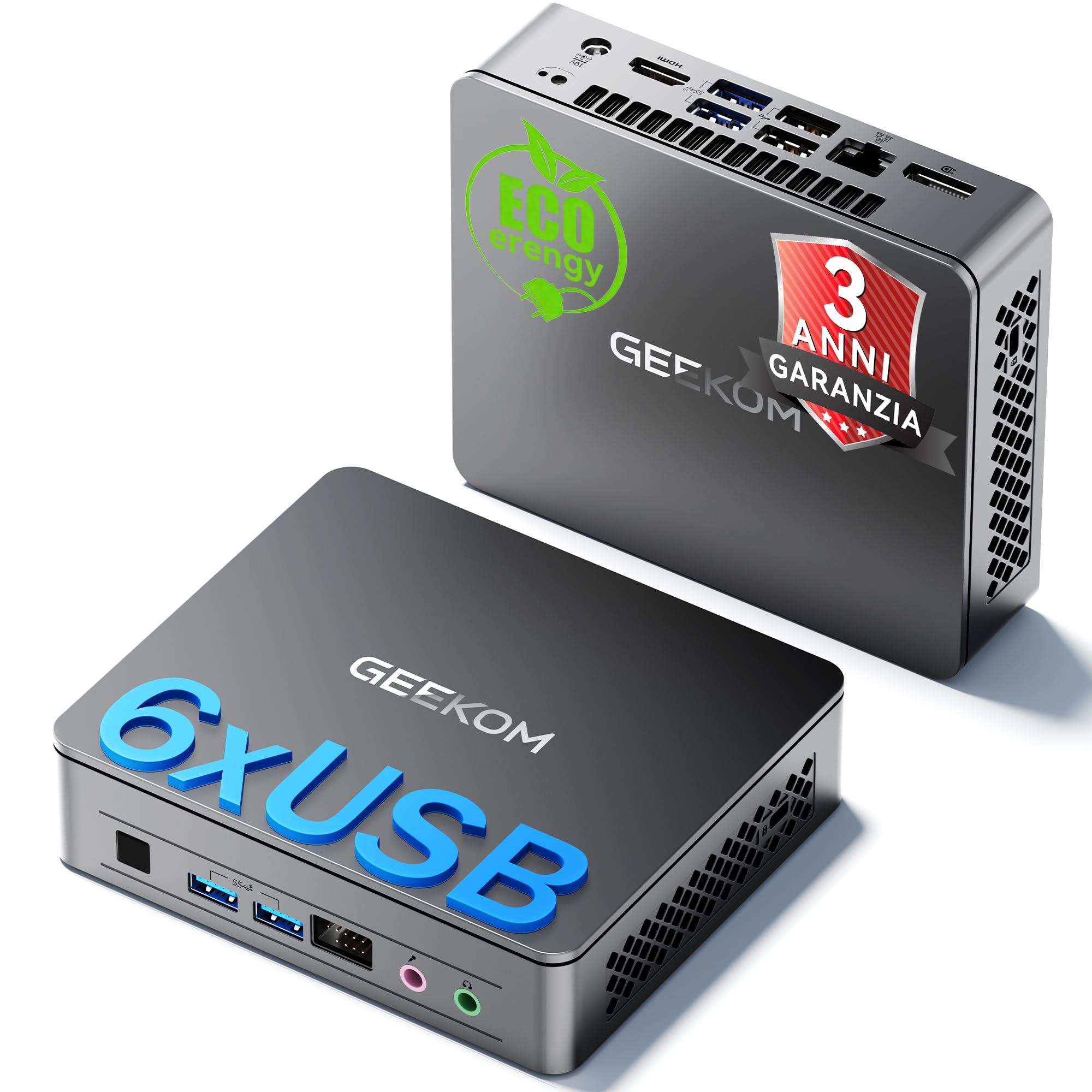 GEEKOM Mini PC Air12 Lite con Intel N-95 (3.4GHz)| 8GB RAM e 256GB