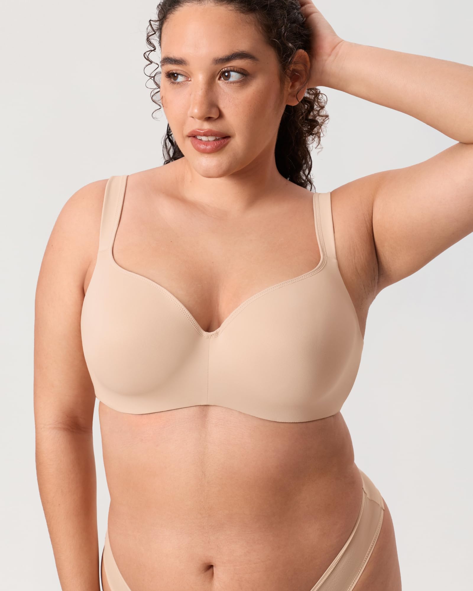 DELIMIRA Sujetador Tallas Grandes Balconette Mujer | Moldeado, con Aros, Invisible, Comodos