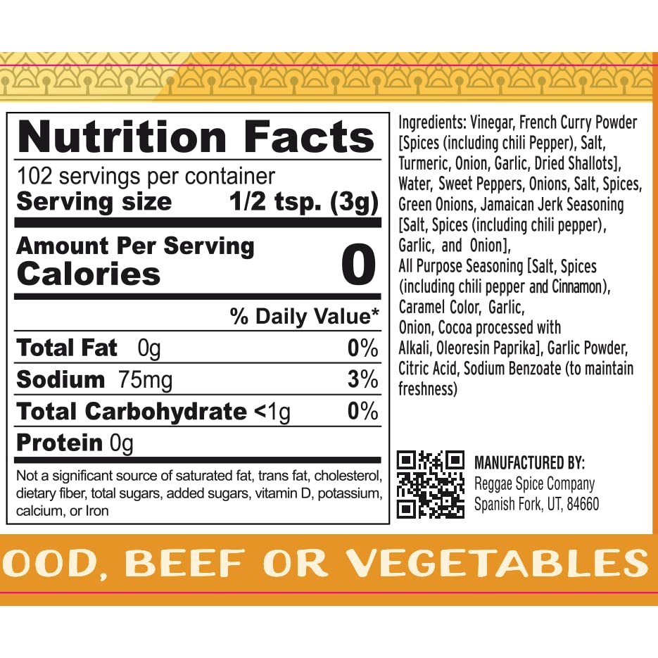 Miniatura 2 de REGGAE SPICE Condimento de curry indio francés auténtico salsa de marinada húmeda hecha con especias jamaicanas, perfecto para carne de res, cerdo,