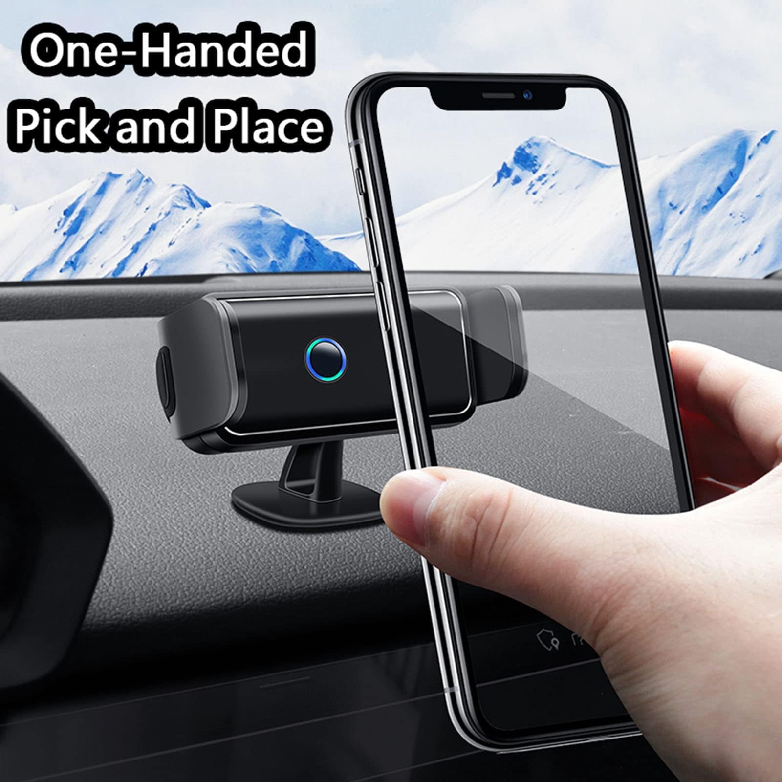 Soporte Móvil Coche para Alfa Romeo Giulia Stelvio, 360° Rotación Ajustable Soporte Telefono Coche Sujeta Porta Movil Coche Sujeción Movil Coche Autopartes,B
