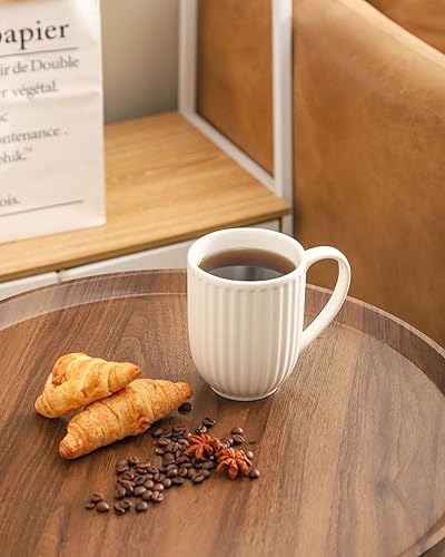 Miniatura 2 de Hasense Taza de café de cerámica, taza de café de cerámica de 20 onzas con asa, diseño moderno acanalado taza de té para café con leche, cacao,