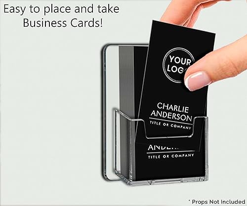 Miniatura 2 de Marketing Holders Paquete de 2 portatarjetas de visita para montaje en pared para tarjetas verticales de citas de 2 x 3.5 pulgadas, accesorios para