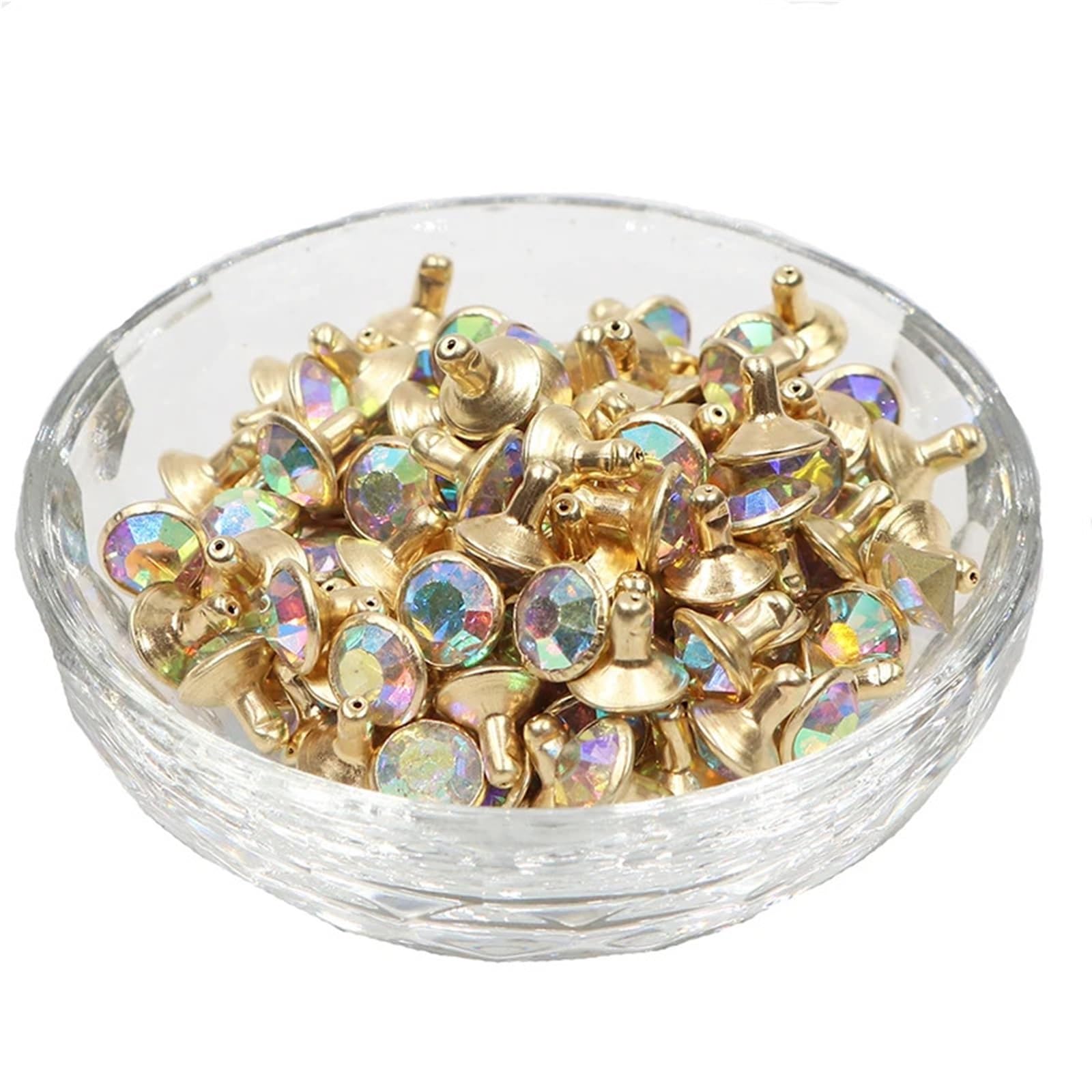 Mlyvax One Color 200 Sets 8Mm Crystal Rhinestone Rivets Gold Base Mix Color Diamond Studs