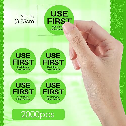 Vista 41 de Epakh 2000 calcomanías de uso para servicio de alimentos, etiquetas de control de inventario de 1.5 pulgadas para restaurante, adhesivo permanente