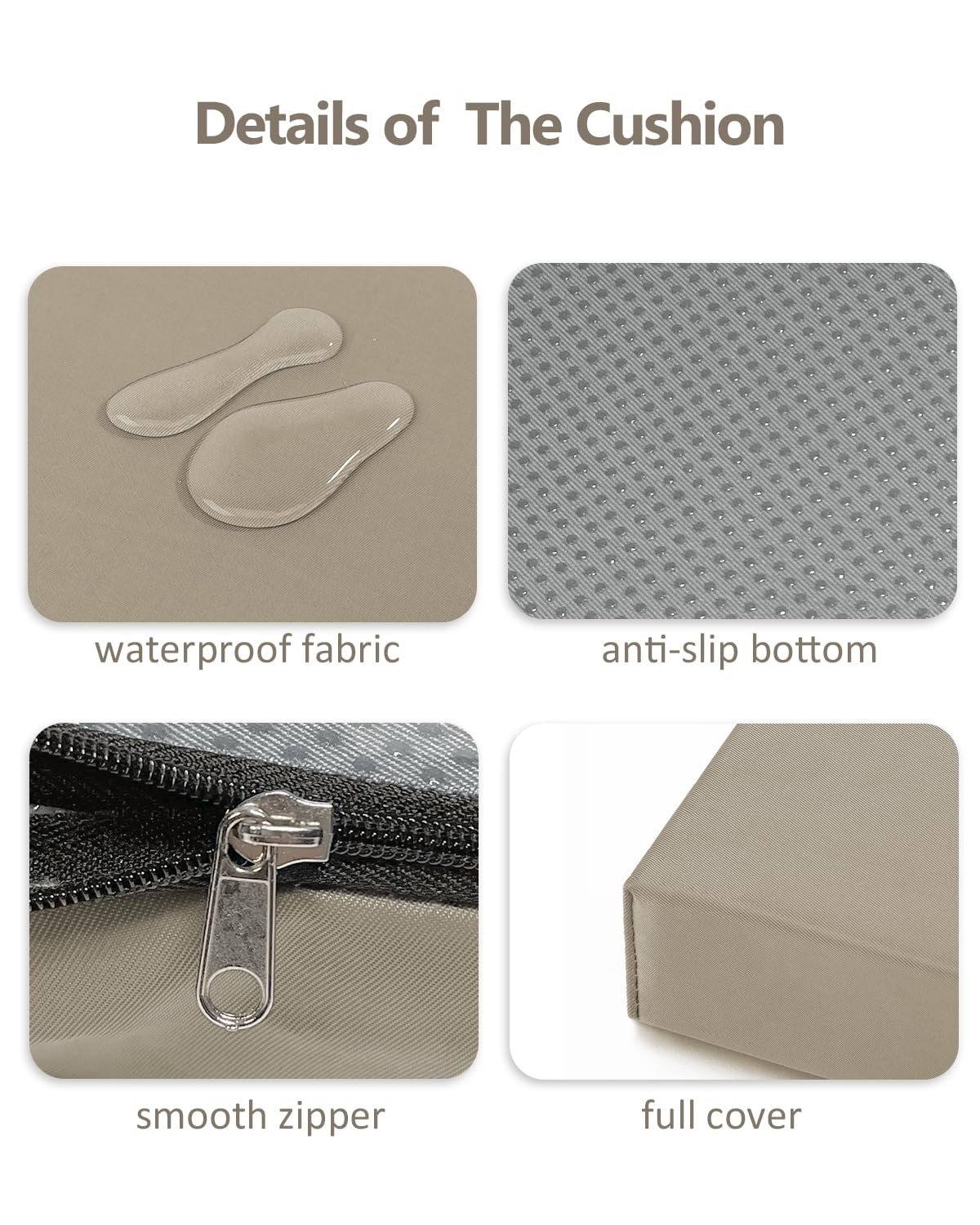 Bankkussen 100x40x5 cm, versterkte waterdichte buitenzitkussens, bankkussen met hoge dichtheid, afneembare hoes voor bank, buitenkussens voor patiotuin en schommelmeubelen (beige