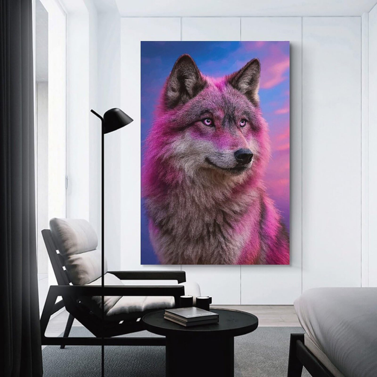 Junmoney Wolf Portrait Wall Art Print 20x30inch(50x75cm), for Living Room, Bedroom Or Home Office, Thoughtful Wall Decor for Art Lovers