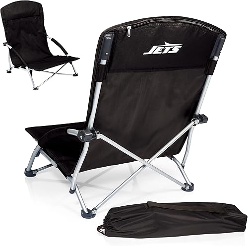NFL Tranquility - Silla de playa con bolsa de transporte, silla de playa baja para adultos, silla de césped baja