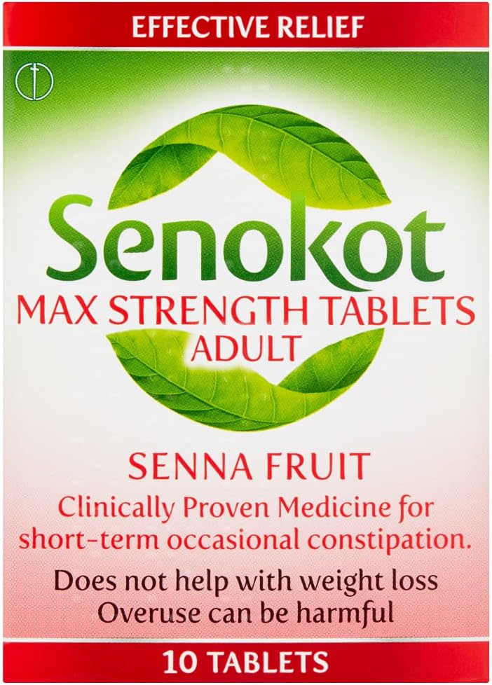 Senokot Max Strength, Senna Fruit, 10 Tablets, Constipation Relief for