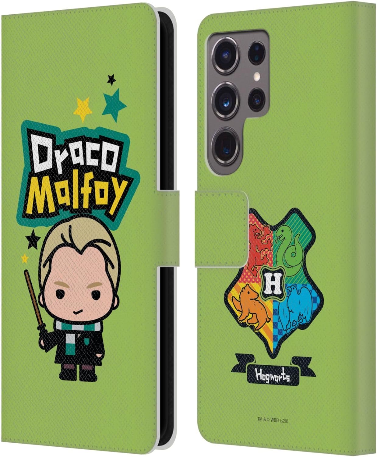 Head Case Designs Officially Licensed Harry Potter Draco Malfoy Deathly Hallows XXVIII Leather Wallet Case Compatible with Samsung Galaxy S24 Ultra 5G