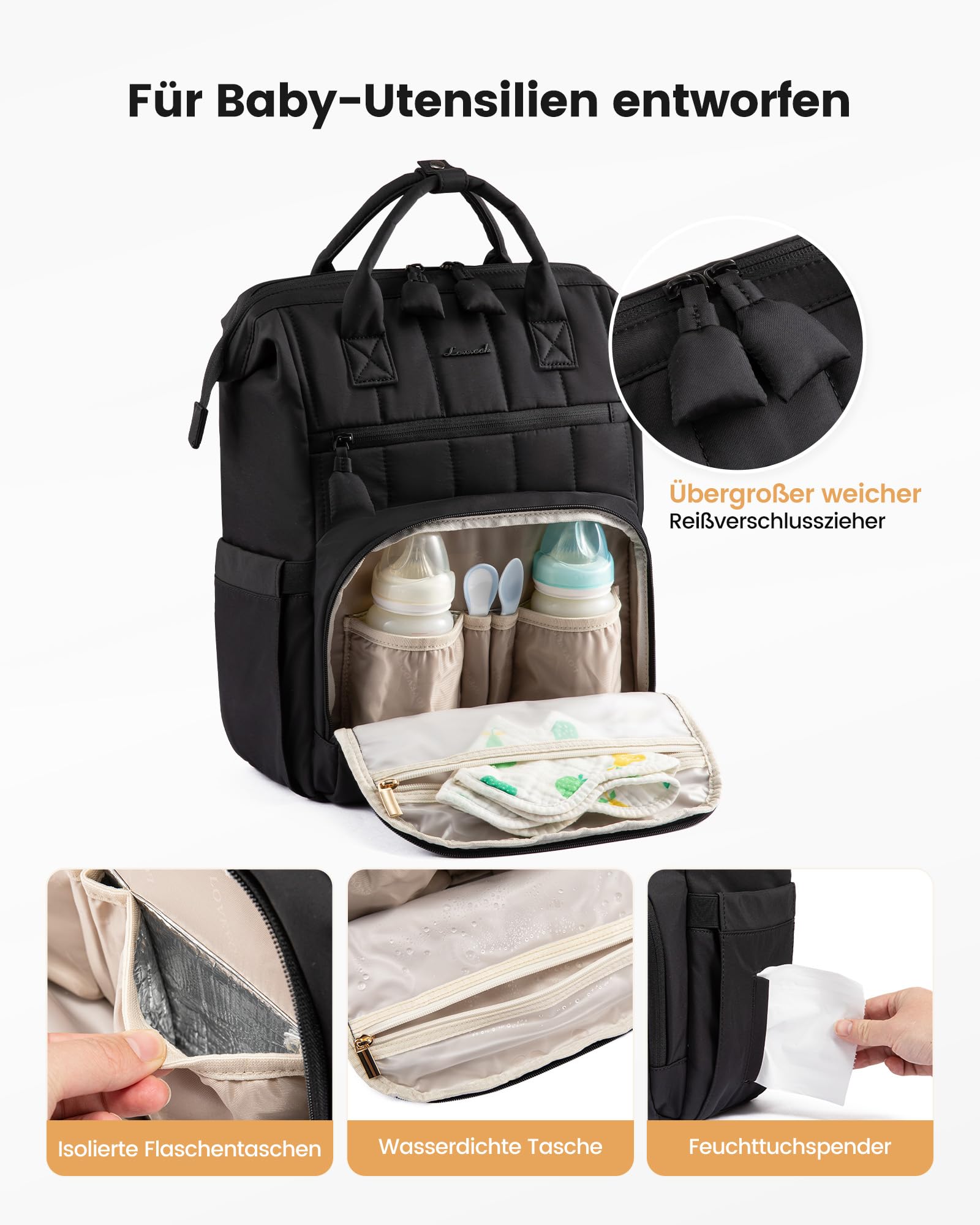 LOVEVOOK Mochila cambiador grande para bebé