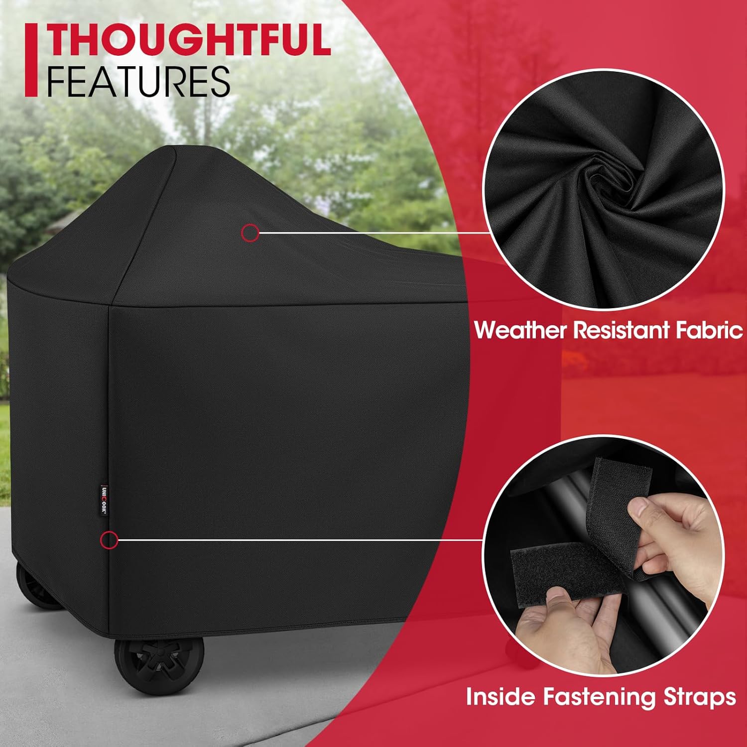 Unicook Grill Cover Compatible with Weber Performer Deluxe Charcoal Grills 22-Inch, BBQ Cover for Outside, Heavy Duty Waterproof Fade Resistant Barbecue Protector, Compared to Weber 7152