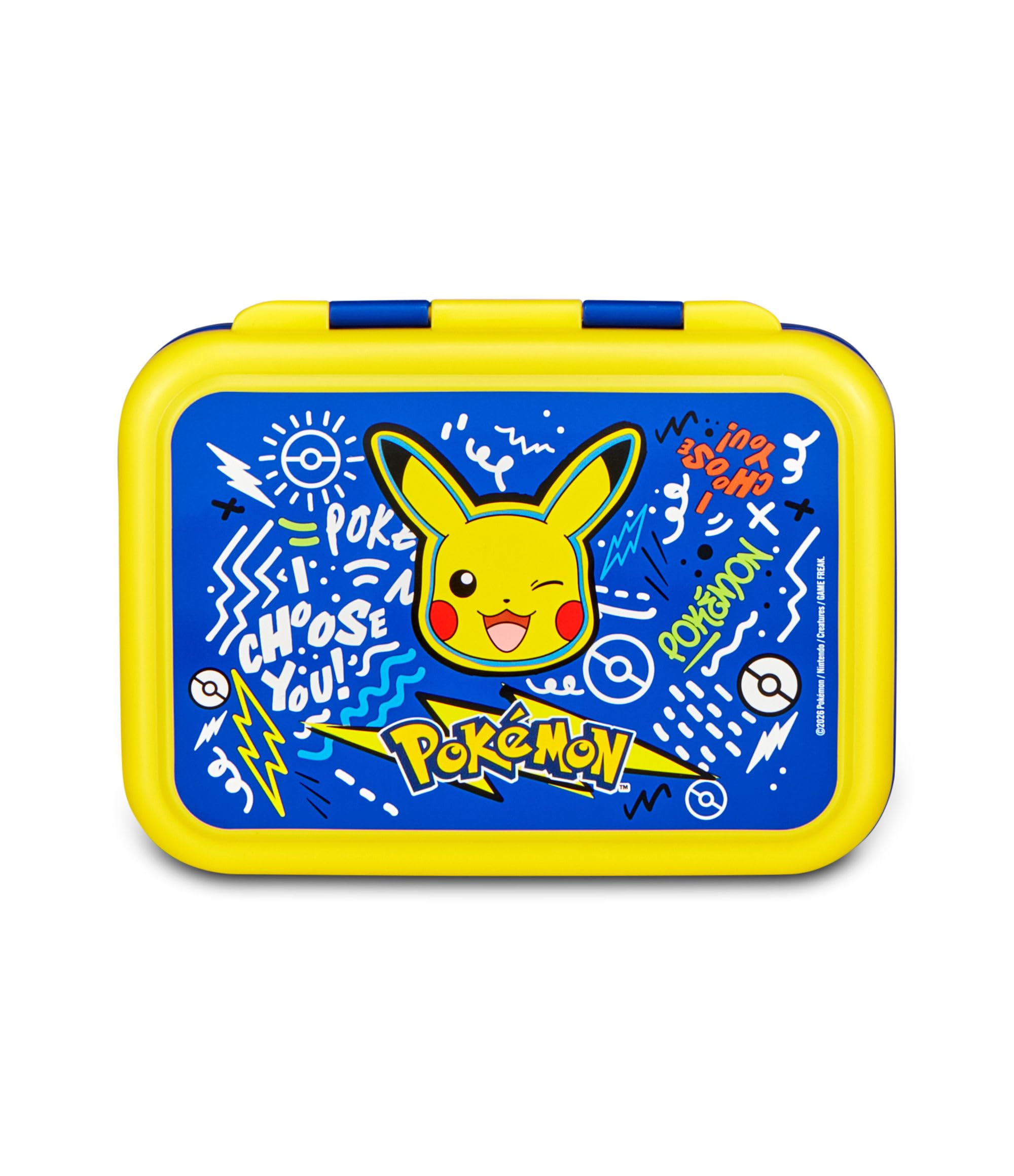 Seven Pokemon, niebieski, 850 ml, odporny na ciepło, przegroda wewnętrzna, nadaje się do mycia w zmywarce, stalowa podstawa, szkoła, sport, podróże, dziecko, dziewczynka