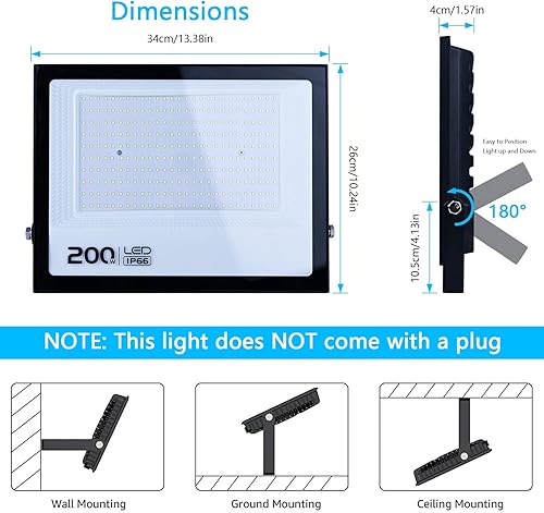 Miniatura 9 de MIHEAL Foco de luz de inundación LED ultrafino de 10 W, 20 W, 30 W, 50 W, 100 W, lámpara de búsqueda LED, reflectores de 110 V para jardín al aire