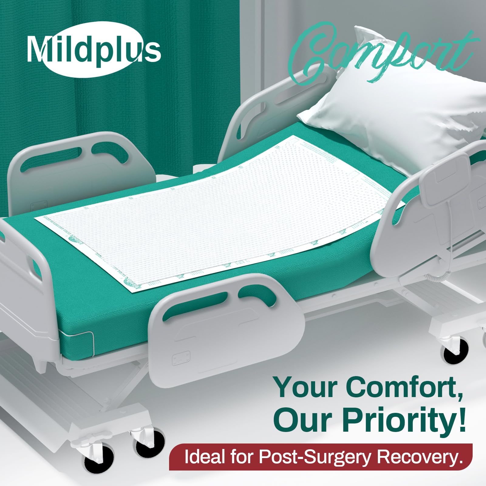 MILDPLUS Almohadillas resistentes de 30 x 36 pulgadas, 25 unidades, portabrocas ultra absorbentes de 130 gramos, almohadillas desechables resistentes a desgarros con respaldo de tela resistente para