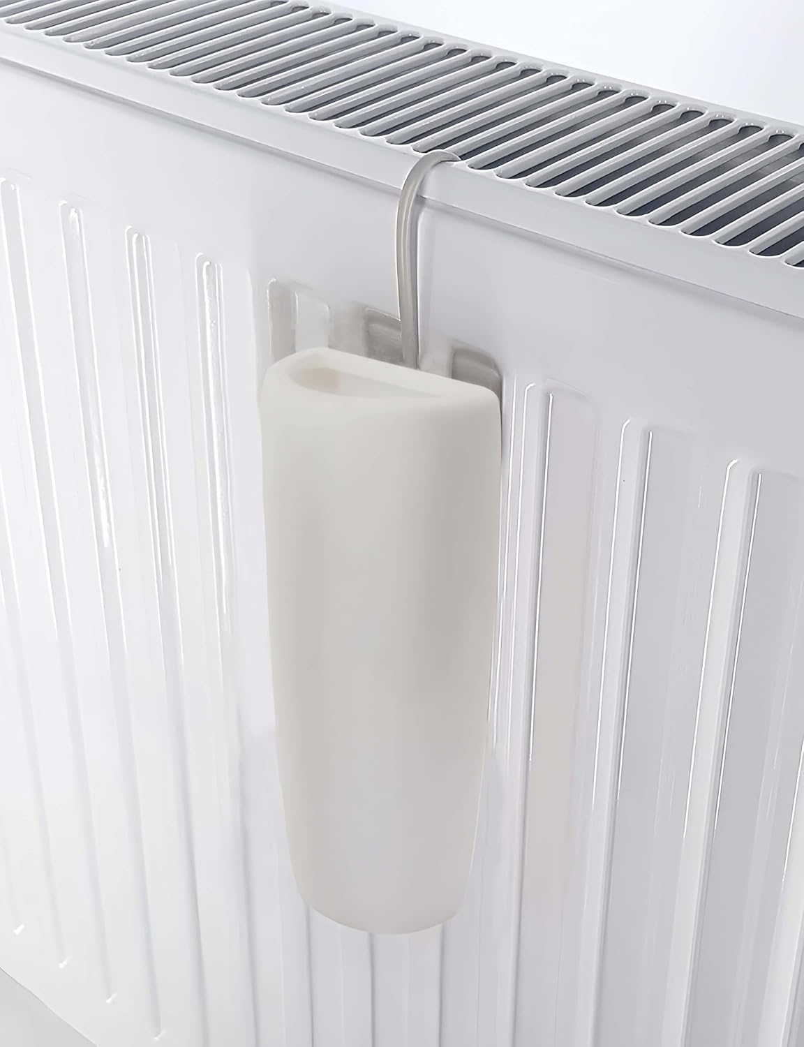 Pack of 4 Ceramic Radiator Hanging Humidifiers with S-Shaped Hooks White Radiator Water Evaporator for Healthy Room Air Moisture