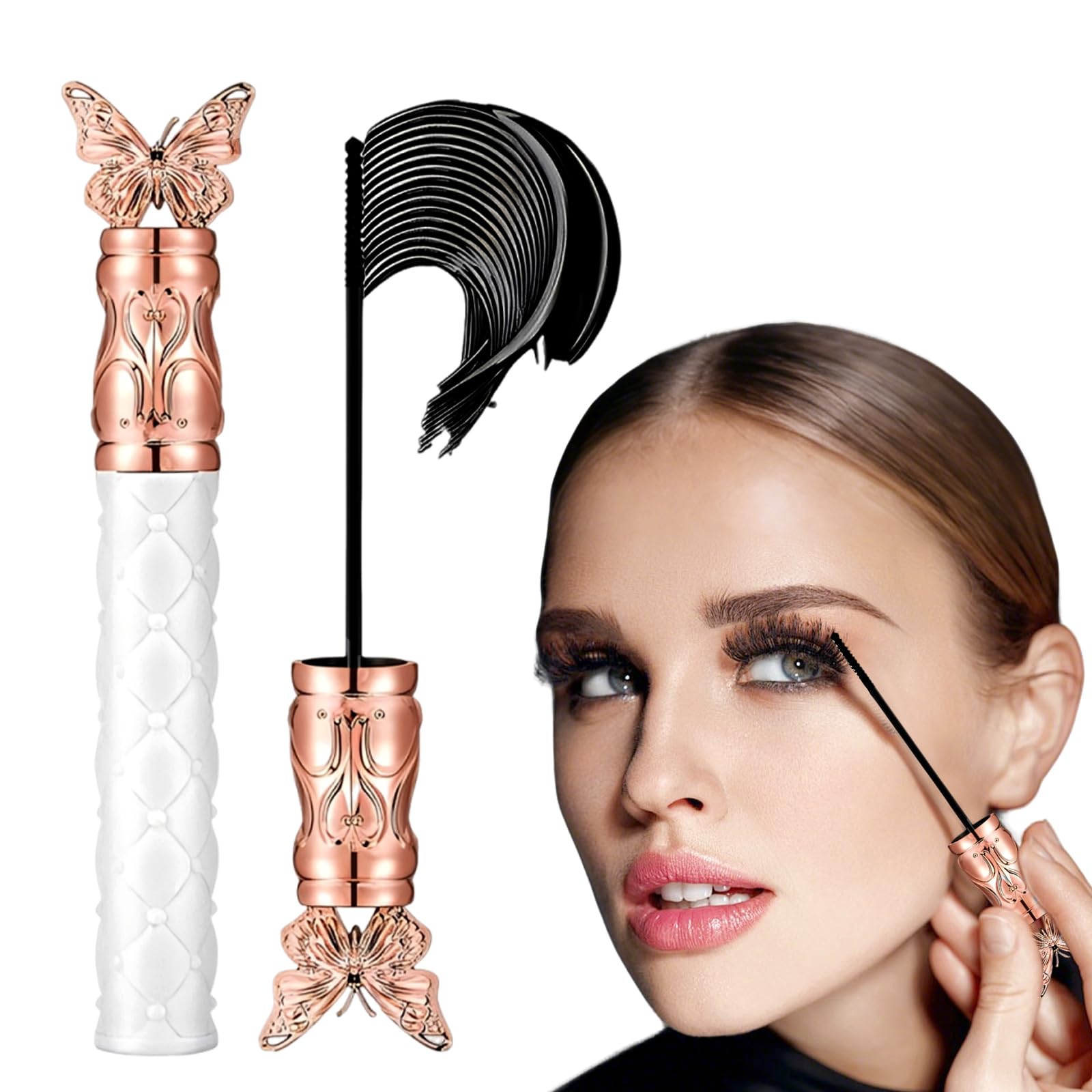 Wand Mascara Waterproof, 2025 New Volume and Curl Mascar, Fine Brush Black Mascaras, Thick, Long-lasting Mascar Volume and Length, Sweat-proof,