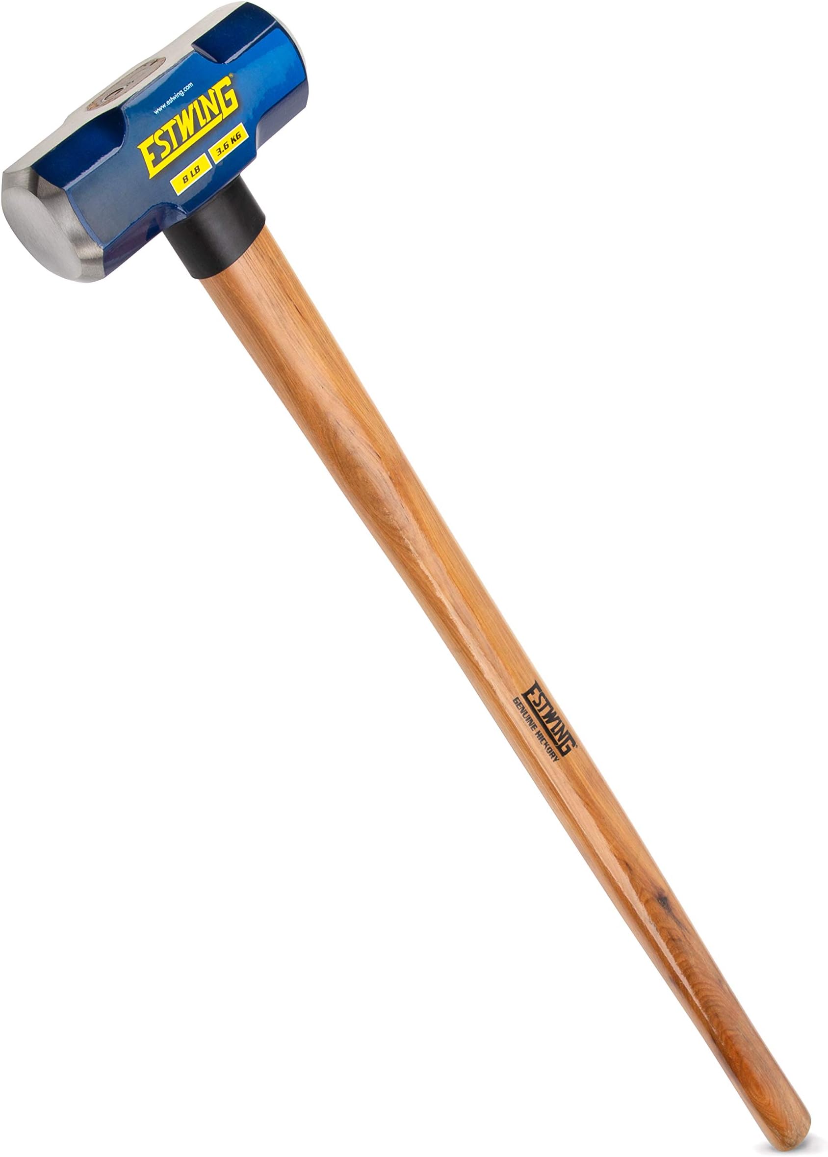 Estwing 8-Pound Hard Face Sledge Hammer for Demolition / Stake Driving, 50-55 HRC, 36-Inch Hickory Handle, Ergonomic Grip, Durable Construction