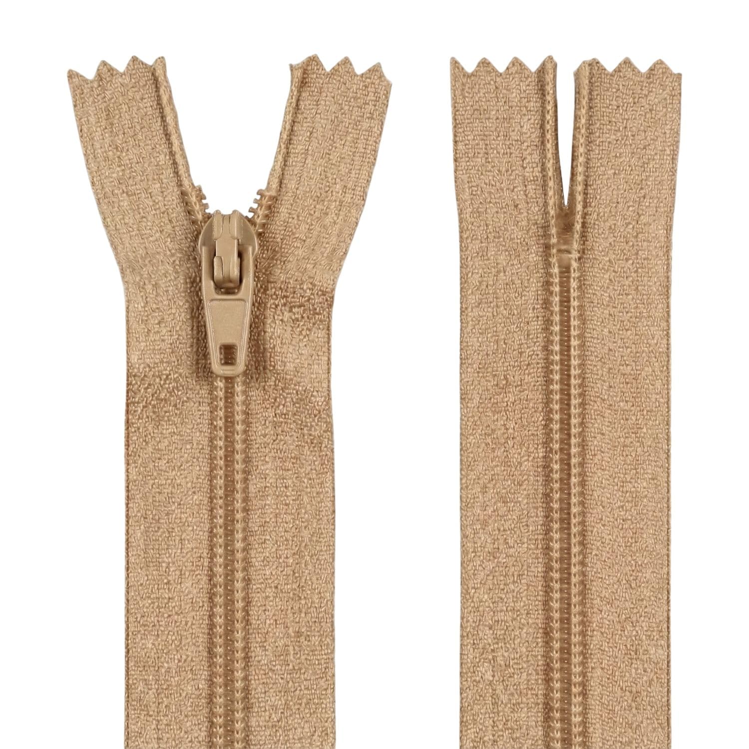 12" (30.5cm) Beige Zip - Closed-End - Dressmaking, Sewing & Craft