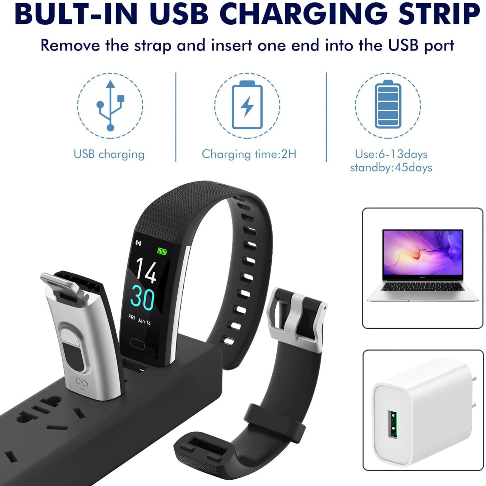 Jmamba Lot de 20 Tracker d'activité pour Enfants - Étanche - IP68 - avec podomètre, cardiofréquencemètre, Compteur de Calories, Moniteur de Sommeil - Vert