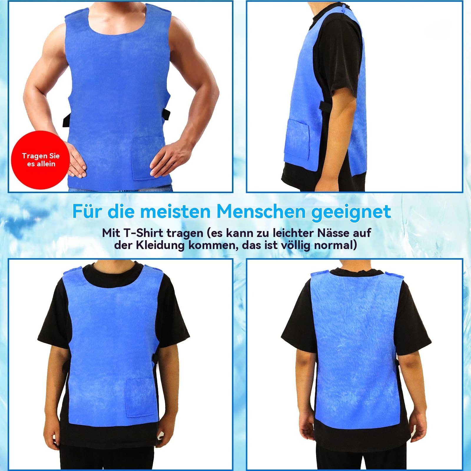 TeamSky Chaleco refrigerante para verano para hombre y mujer, chaleco de hielo transpirable para trabajo al aire libre, deportes y pesca