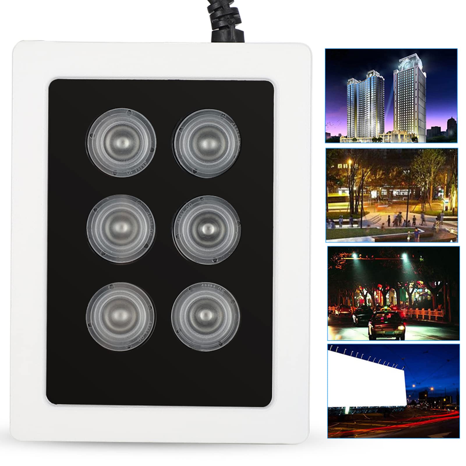 Lumière de Remplissage Infrarouge DC12V 6W, 6 Lampes Illuminateurs IR Imperméabilisation IP66 pour Caméra de Surveillance de sécurité, Projecteur IR 12V