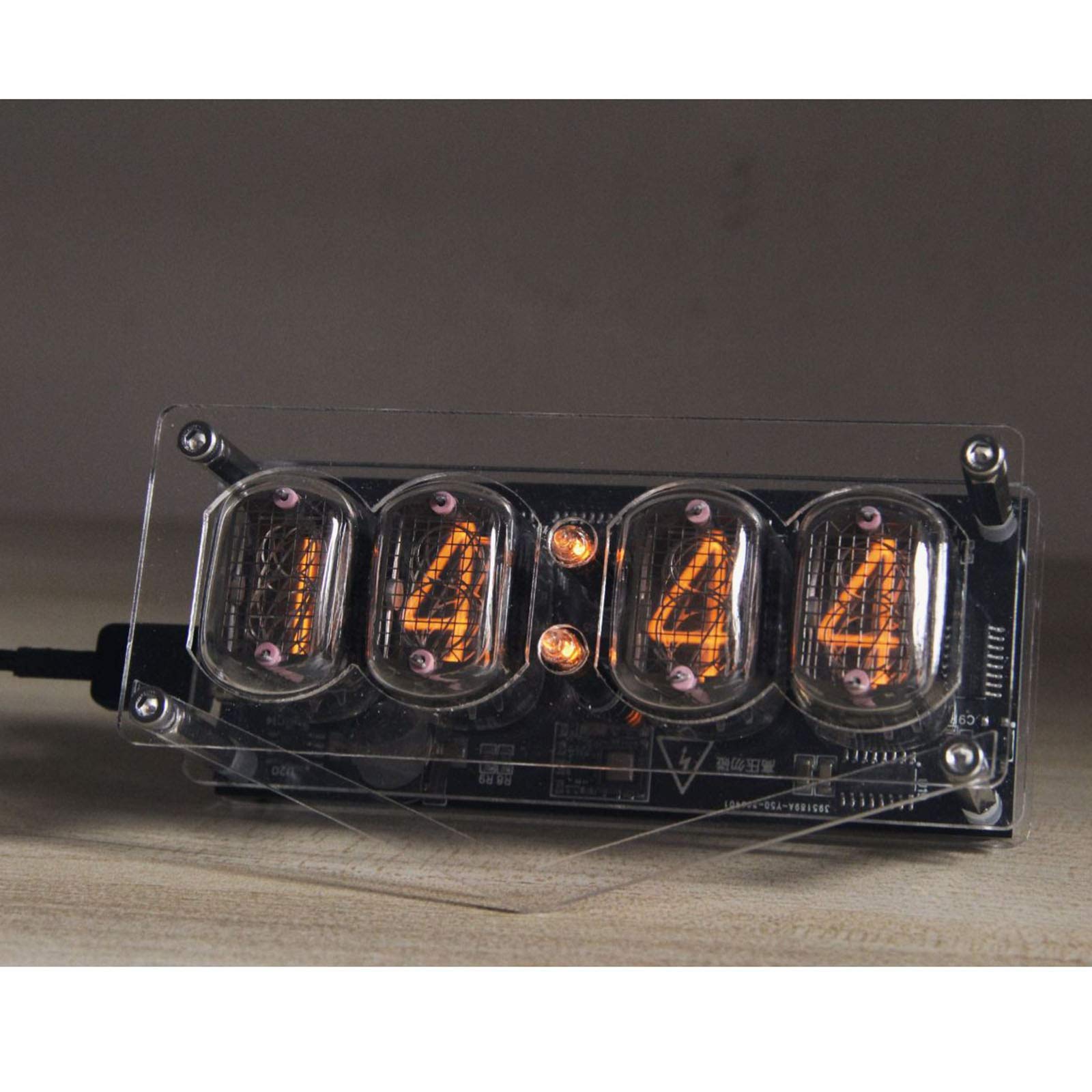 Regalos Personalizados, Nixie Tube Clock, Retro LED Word Clock Creatividad, Nixie Tube Clock Decoración de Escritorio, Regalos para Novio y Esposo, 255 Luz de Fondo