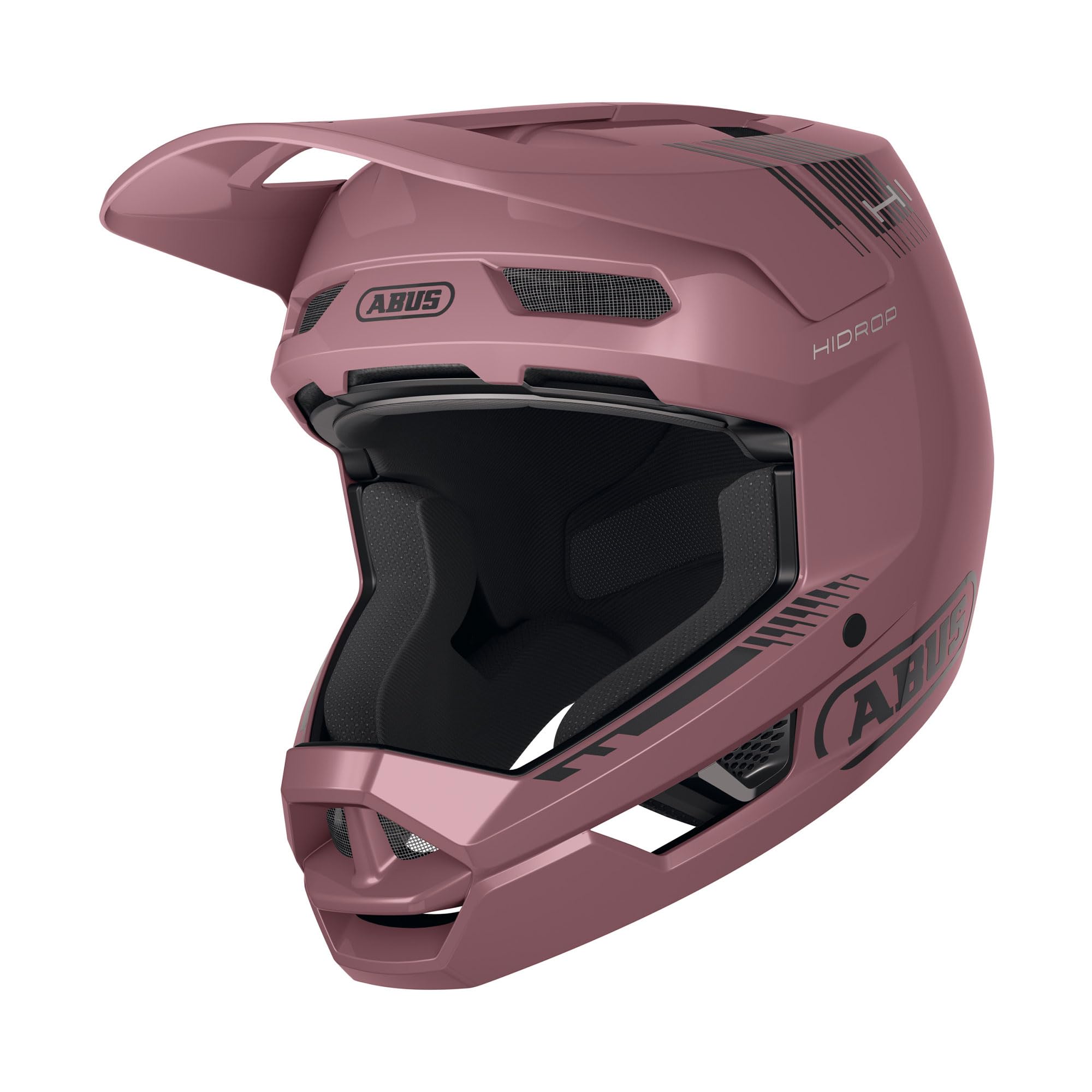 ABUS Casco Downhill HiDrop, Fullface, Blush Red, Talla M | Casco de bicicleta ASTM con carcasa ABS para bicicleta de montaña, descenso, Enduro y Bikepark, para adultos y jóvenes