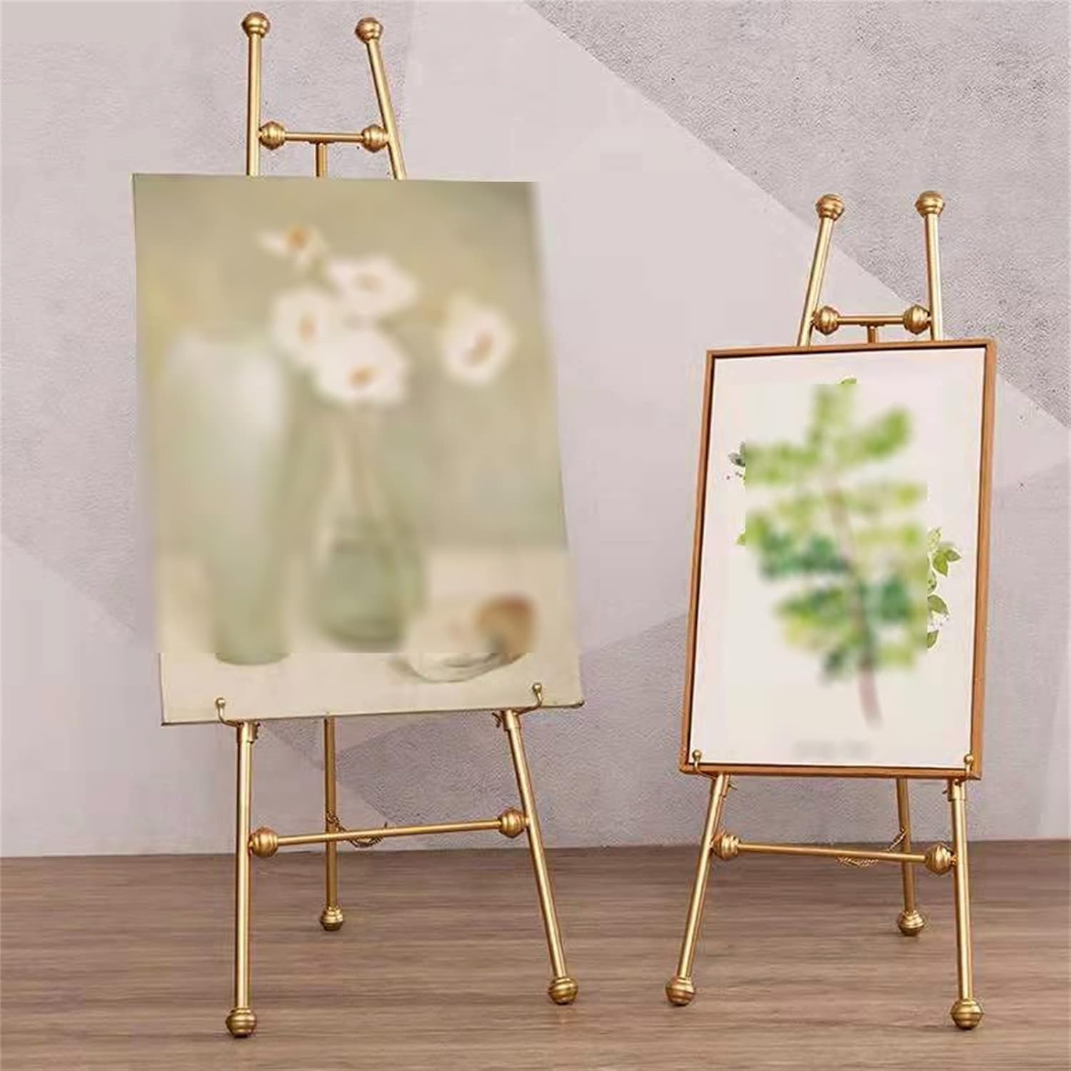 Supporto per pittura, 120/150 cm di altezza, regolabile, cavalletto artistico portatile per adulti, robusto cavalletto pieghevole in metallo, per matrimoni, mostre, oro (120 cm)