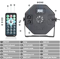 Vista 4 de 36 Luces Par LED, Luces Par Can RGB para Escenario, 10 Modos de Luces DJ, Iluminación de Escenario con Control Remoto Activado por Sonido y DMX