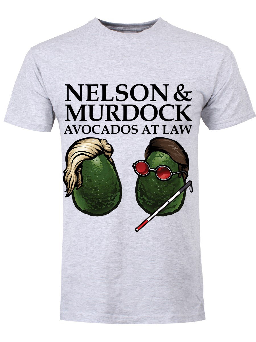 Grindstore Men's Grey Nelson & Murdock Avocados At Law T-Shirt