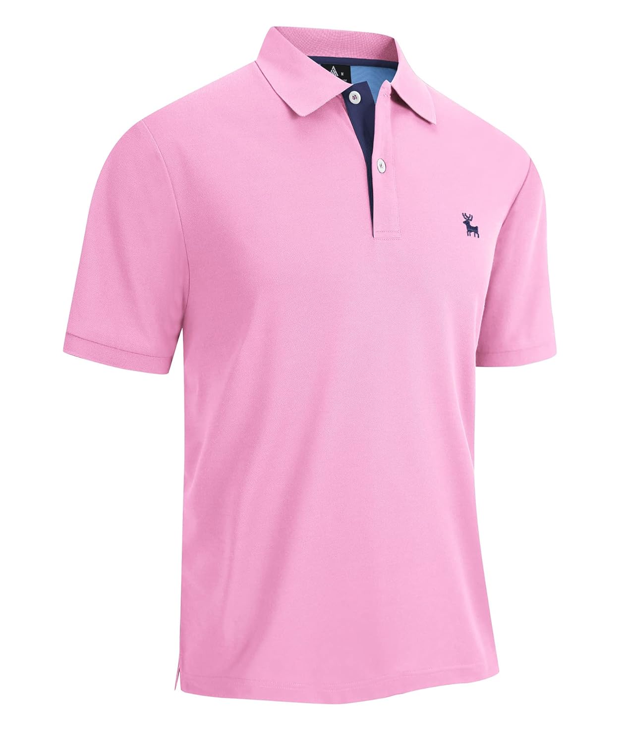 V VALANCH Camisa polo masculina manga curta golfe absorção de umidade casual gola polo tênis, rosa, 3G
