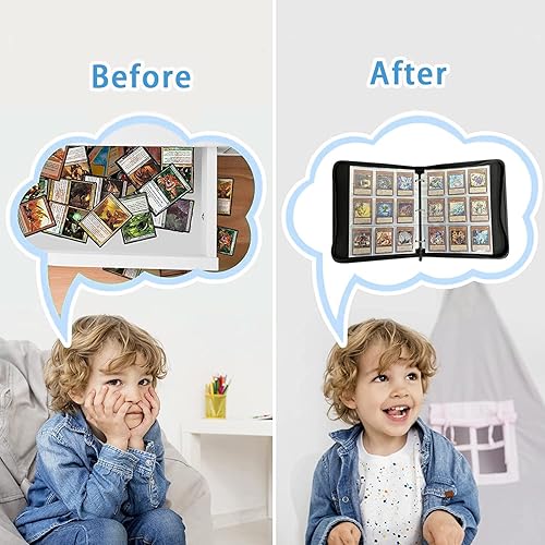 Miniatura 5 de LOR - Carpeta de tarjetas coleccionables de 900 bolsillos, 50 fundas extraíbles de doble cara de carga superior para tarjetas de Pokémon