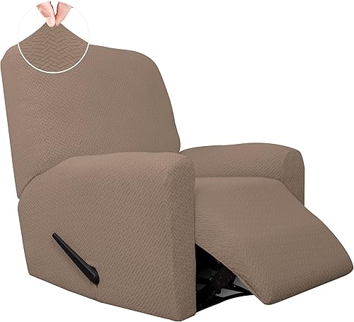 Vista 127 de Easy-Going Funda de sofá reclinable de jacquard elástico, suave de 4 piezas, con lazo elástico, protector de muebles lavable para niños, mascotas