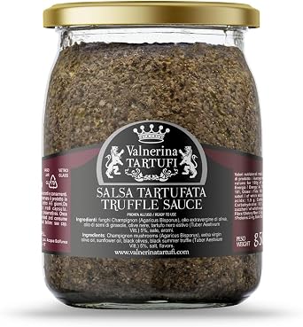 Valnerina Tartufi Truffle Sauce Original Recipe | Tartufata Sauce with Mushrooms, 5% Summer Black Truffles | Jar 500 gr.