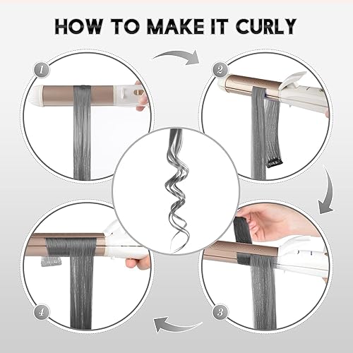 Miniatura 5 de 12 extensiones de cabello multicolor con clip para niños, accesorios para el cabello de fiesta para niñas y mujeres, 21 pulgadas de cabello largo