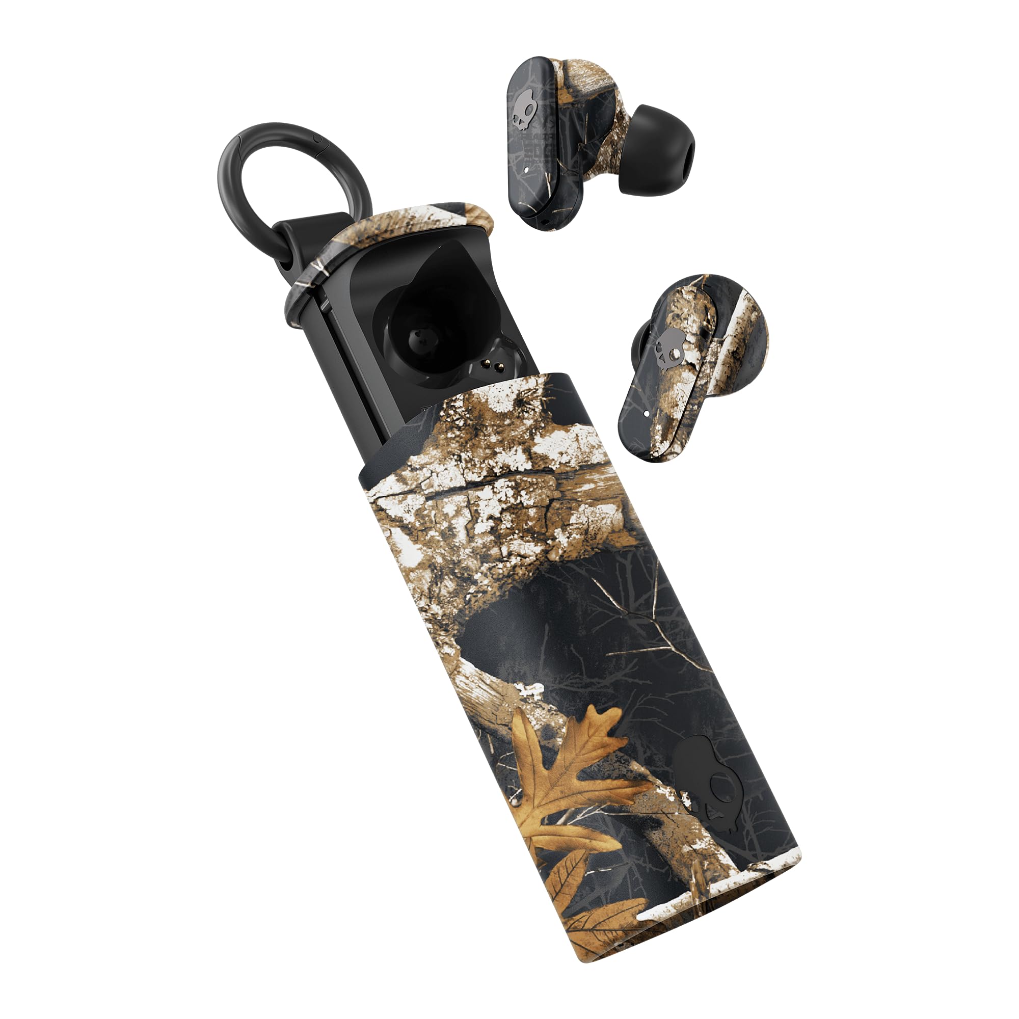 Skullcandy Dime Evo Wireless Earbuds, Bluetooth Headphones, Noise Isolating Fit, Up to 36 Hours Battery, Microphone for iPhone Android, Easy Carry with Clip-Anywhere Case - Realtree Edge Colors Black
