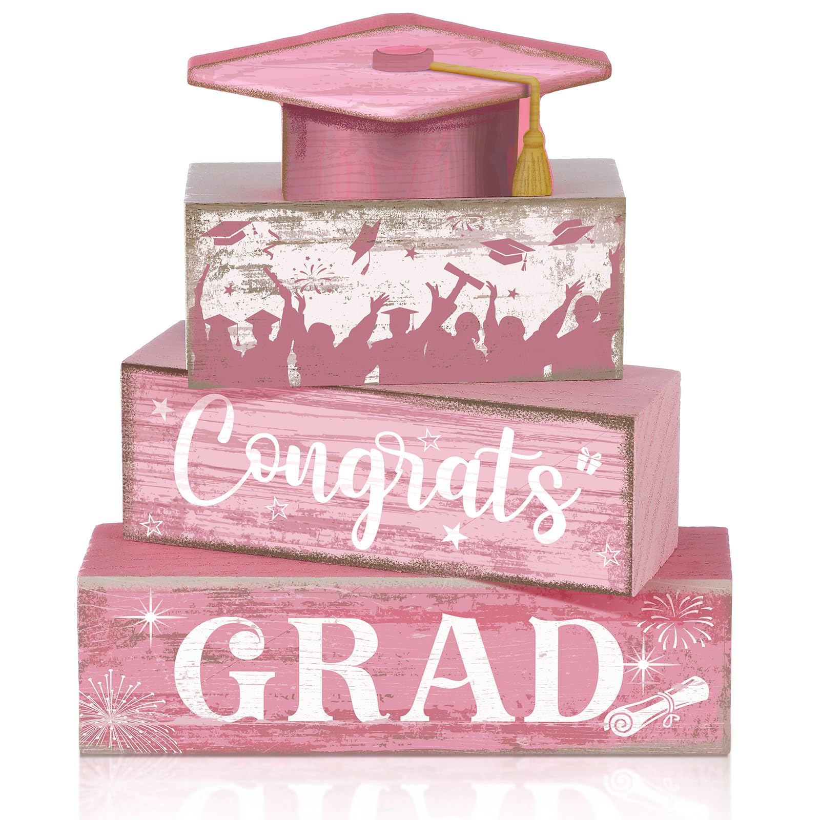 Cadeau de félicitations de remise de diplôme 2026 : ensemble de décoration en bois précieux.