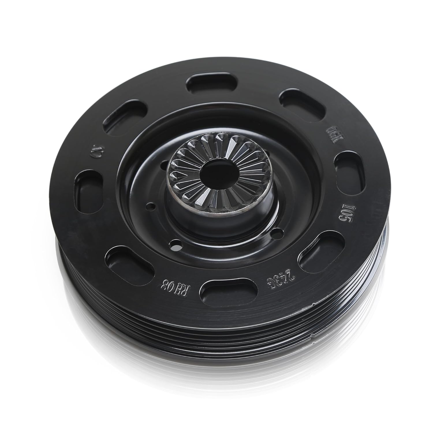 06K105243K Engine Crankshaft Pulley 06H105243K Compatible with Audi A1 A3 A4 A5 A6 A7 A8 Q2 Q3 Q5 Q7 TT VW Golf Beetle CC Eos Jetta Passat Polo Tiguan Seat Skoda 1.8T 2.0T