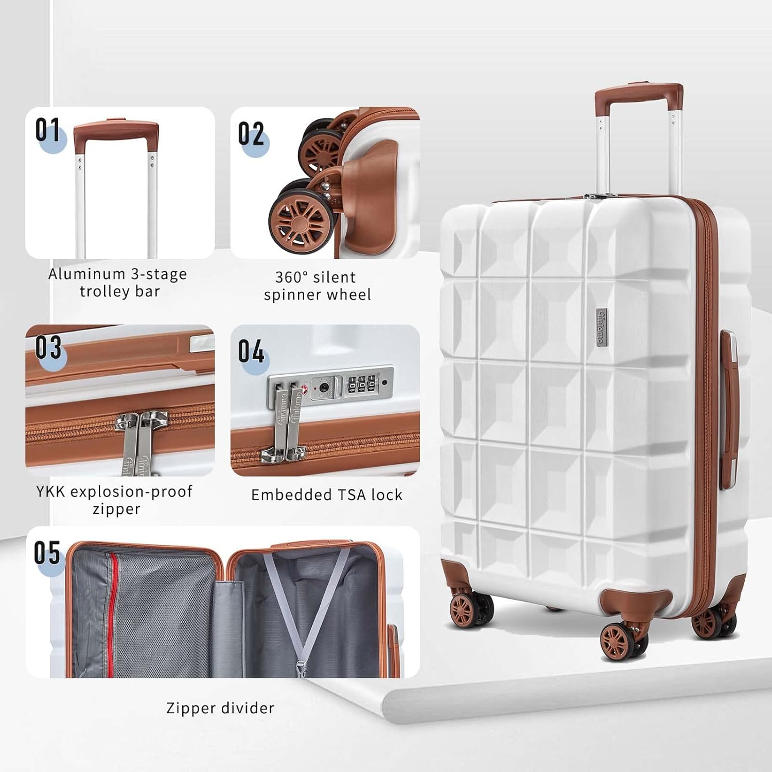 Review Joyway Luggage Sets,Lightweight Hard Shell Suitcase Set with